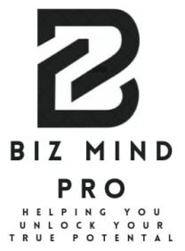 BizMindPro logo - BIZ MID PRO with tagline 'Helping you unlock your true potential'